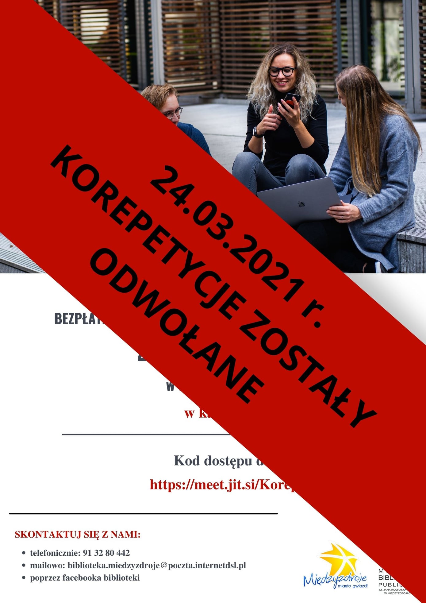 Dnia 24.03.2021 r. bezpłatne korepetycje online z języka polskiego zostały odwołane!