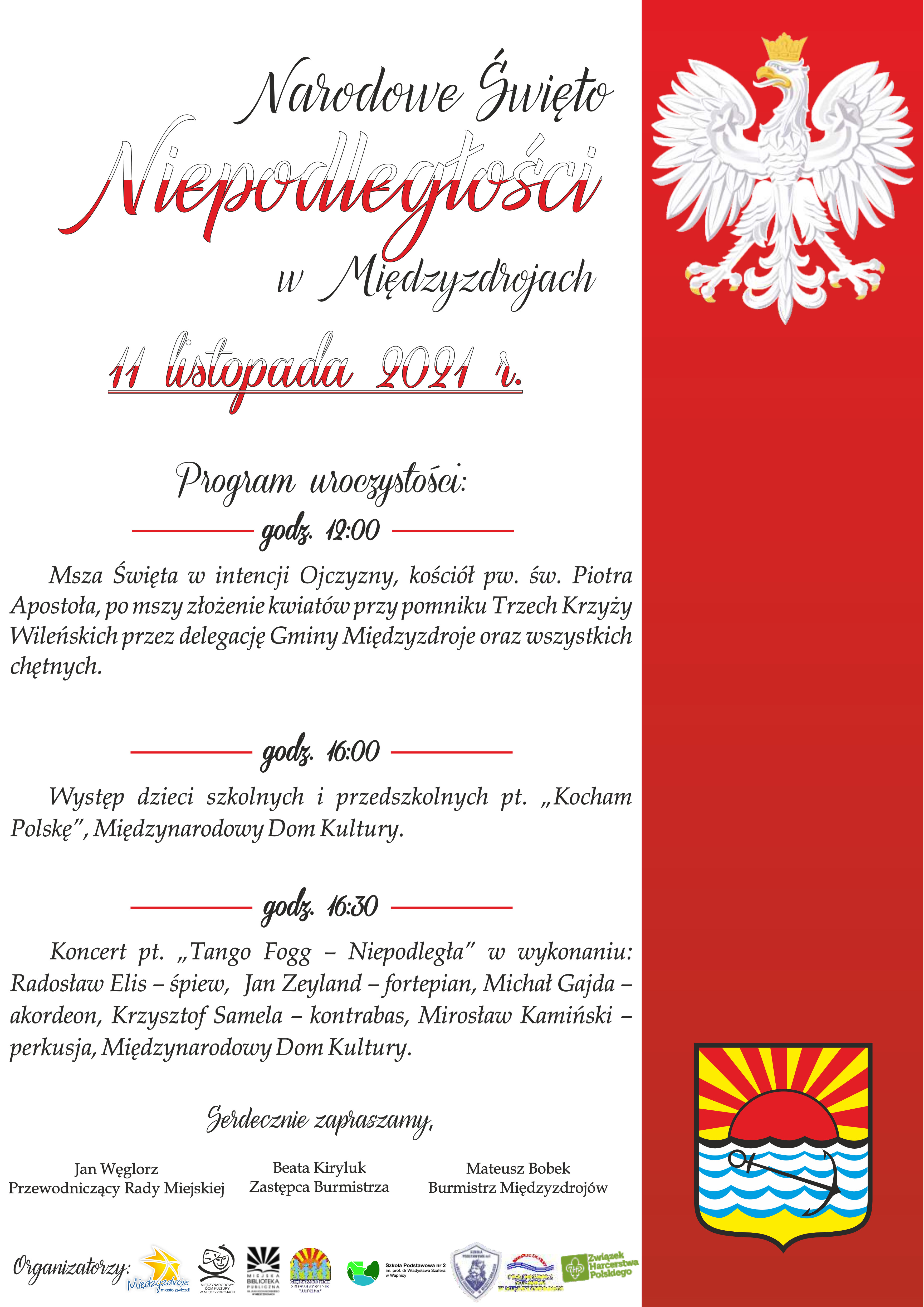 Obchody Narodowego Święta Niepodległości w Międzyzdrojach 11.11.2021 r.
