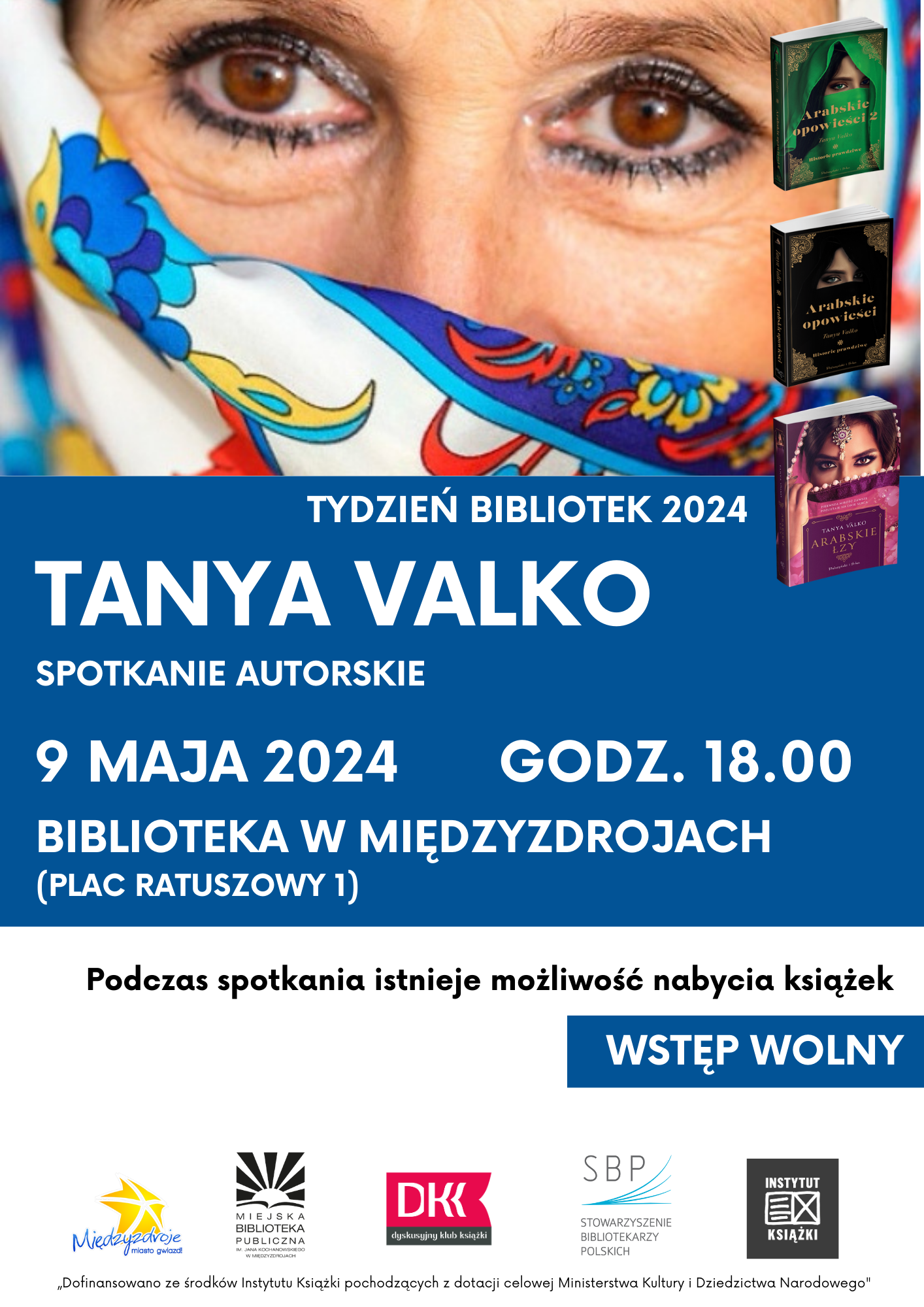 Spotkanie autorskie z Tanyą Valko w międzyzdrojskiej bibliotece 9 maja 2024 r. - zapowiedź